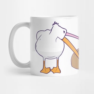 Pelican Tries to Eat Capybara Orange  Funny Cute Kawaii Meme Mug